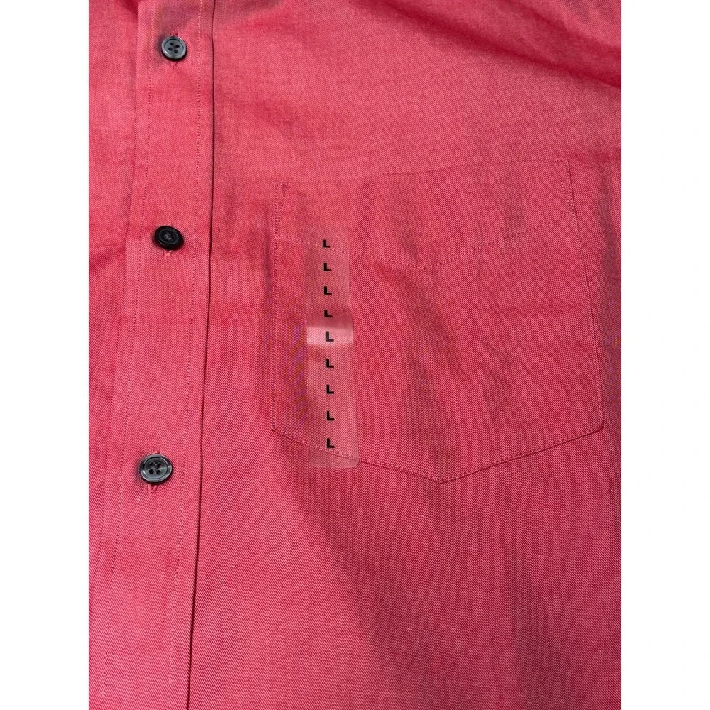 NWT Banana Republic‎ Mens Red Cotton Twill Long Sleeve Button Down Shirt Large